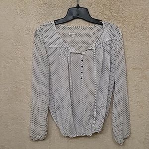 Small, blue, polka dot, Charming Charlie top